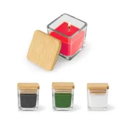 Vela Aromática 50 g. em Copo de Vidro com Tampa de Bambu